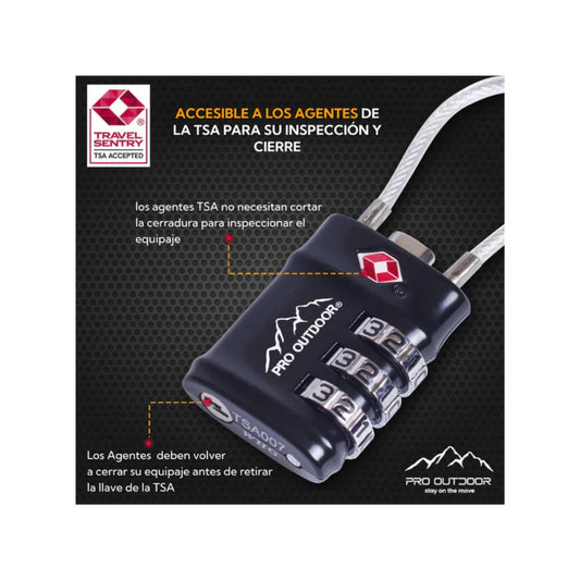 Candado para maletas Viaje Negro