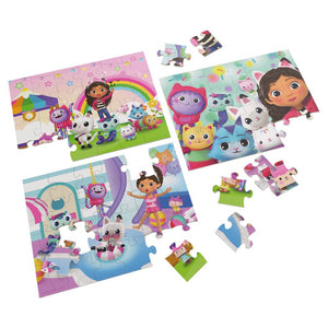 Gabby’s Dollhouse 3 Puzzles de Madera 24 Piezas