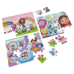 Gabby’s Dollhouse 3 Puzzles de Madera 24 Piezas