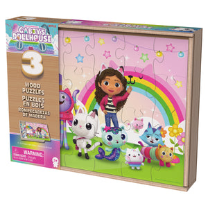 Gabby’s Dollhouse 3 Puzzles de Madera 24 Piezas