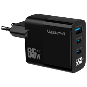 Cargador de Pared Master G 65W Multipuerto con Pantalla Digital + Cable USB-C
