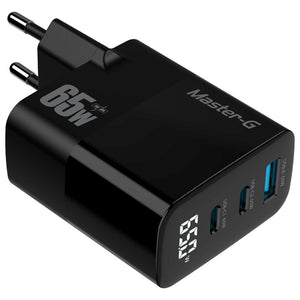 Cargador de Pared Master G 65W Multipuerto con Pantalla Digital + Cable USB-C