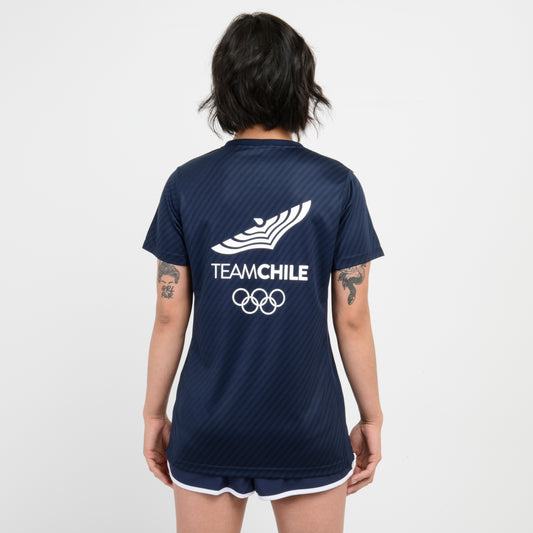 Polera Team Chile Mujer New Balance Azul Marino