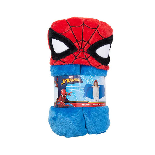 Manta capucha 3D 75x180cm Spiderman