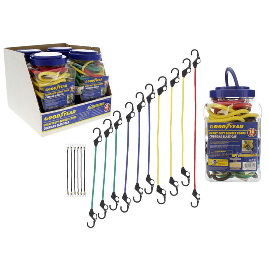 Cuerda Elástica (Bungee Cord) 18 Piezas Goodyear
