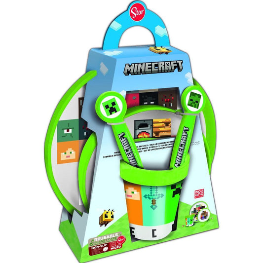 Set Vajillería Infantil 5 Piezas Minecraft