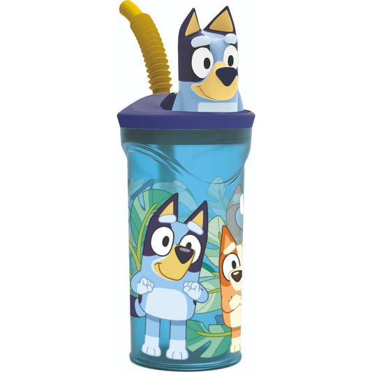 Toma Jugo Infantil Figura 3D Bluey