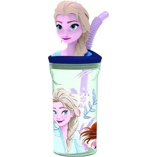 Toma Jugo Infantil Figura 3D Frozen