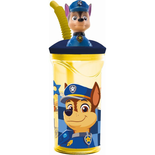 Combo  Paw Patrol 1 Impermeable Niño Chase Azul + 1 Paraguas + 1 Tomajugo 3D