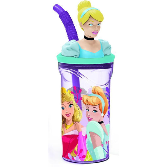 Toma Jugo Infantil Figura 3D Princesas