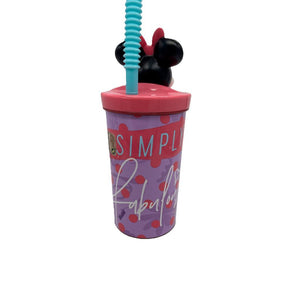 Vaso Infantil Con Bombilla Y Figura 3D Minnie 360 Ml