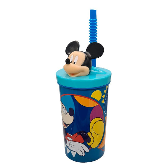 Vaso Infantil Con Bombilla Y Figura 3D Mickey 360 Ml