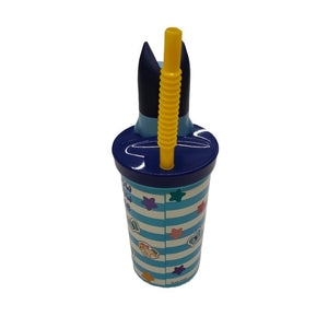 Vaso Infantil Con Bombilla Y Figura 3D Bluey 360 Ml