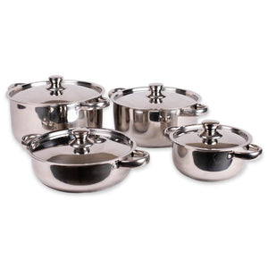 Set Batería De Cocina Málaga Acero + Utensilios Doral 14 Piezas