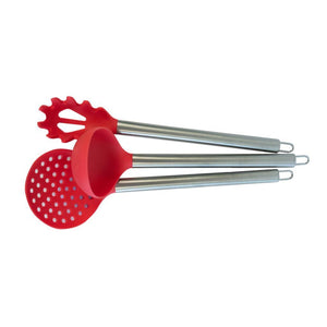 Set De Utensilios De Cocina Silicona 6 Piezas Rojo Doral