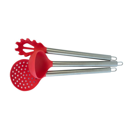 Set De Utensilios De Cocina Silicona 6 Piezas Rojo Doral