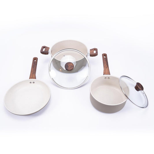 Set Batería De Cocina Alessandria Verde + Utensilios Doral 11 Piezas