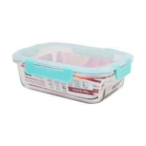 Hermético De Vidrio Borosilicato Fresh Lock Rectangular 1000 Ml Doral