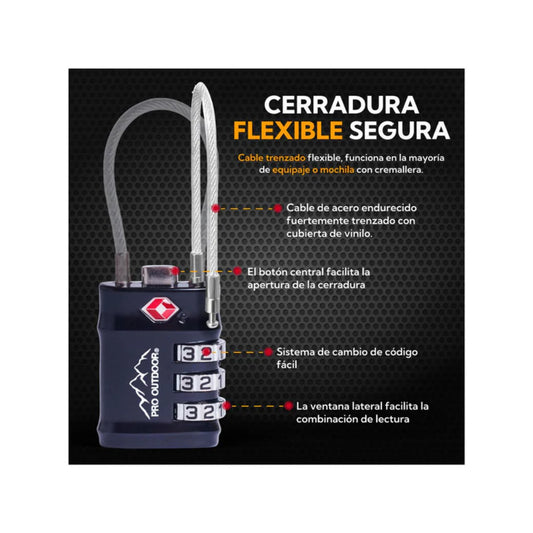 Candado para maletas Viaje Negro