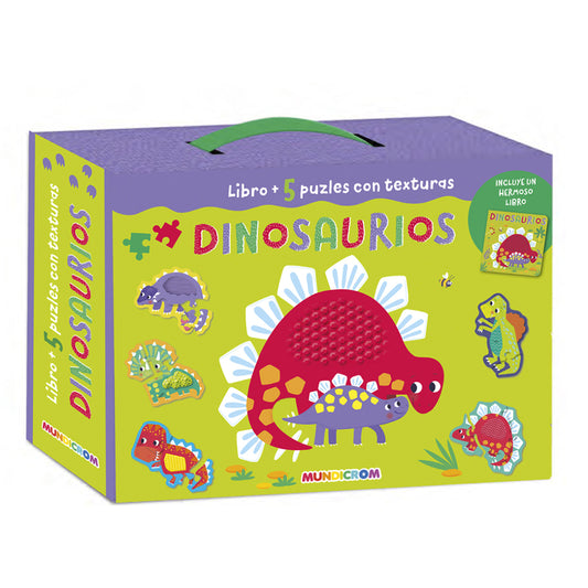 Libro + 5 Puzles Con Textura Dinosaurios