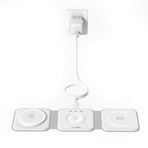 Cargador inalámbrico 3 in 1 Blanco  AWC