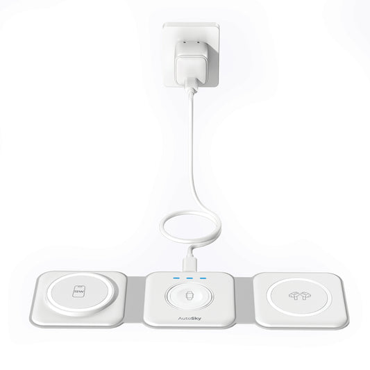 Cargador inalámbrico 3 in 1 Blanco  AWC