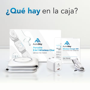 Cargador inalámbrico 3 in 1 Blanco  AWC