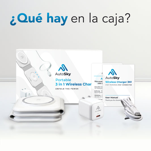 Cargador inalámbrico 3 in 1 Blanco  AWC