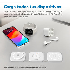 Cargador inalámbrico 3 in 1 Blanco  AWC