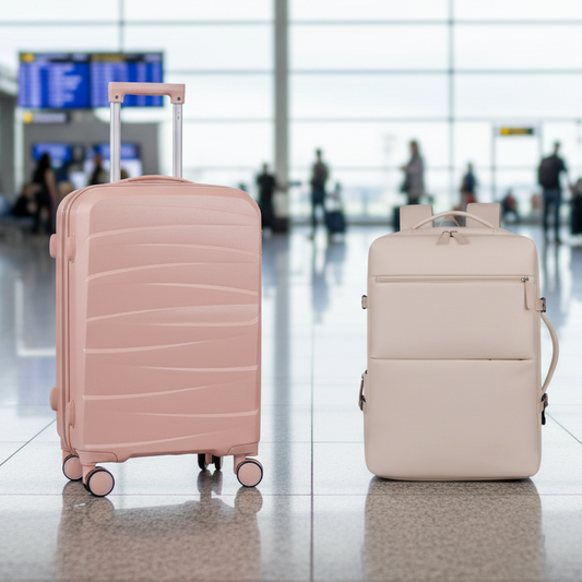 Combo Maleta (S) y Mochila Viaje Viral Cabina 40L Misty Pink