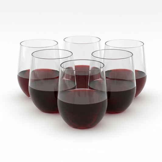 Combo 6 Vasos Acrílicos para Vino 400 ml — 3 Sets de 2 Unidades