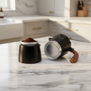 Combo 1 Cafetera Italiana 450ML Wayu + Set 2 Vasos Latte Glasso 473 ml