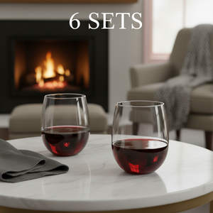 Combo 12 Vasos Acrílicos para Vino 400 ml — 6 Sets de 2 Unidades