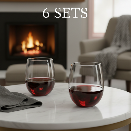 Combo 12 Vasos Acrílicos para Vino 400 ml — 6 Sets de 2 Unidades