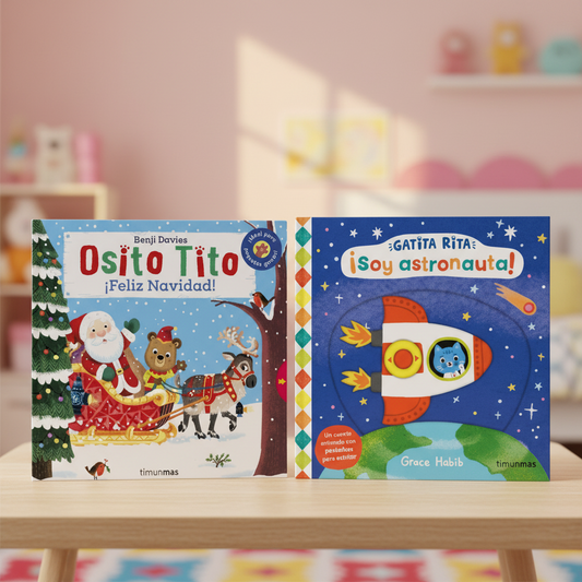 Combo Osito Tito. ¡Feliz Navidad! y Gatita Rita: ¡Soy Astronauta!