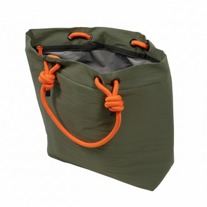 Combo Bolso Cooler Impermeable 16.5Lt Verde Oliva y Banano Rosado