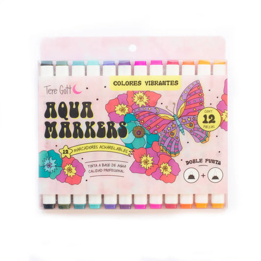Combo Aqua Markers Tere Gott y Libro Queen Tere Gott