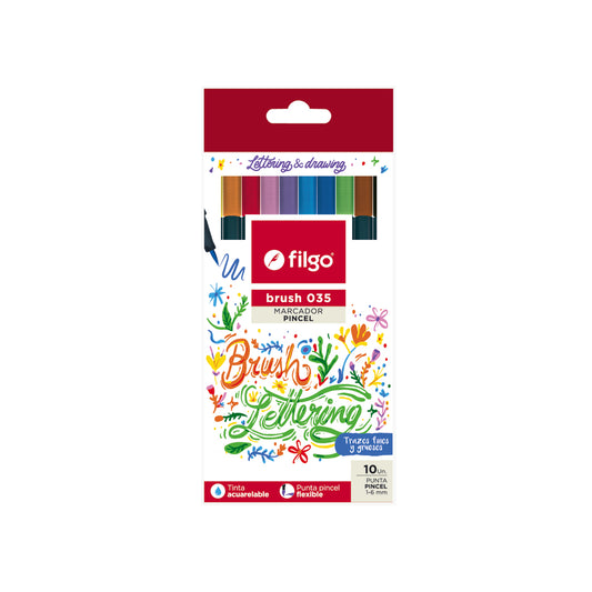 Marcador Brush Pen 035 / Estuche 10 surtido