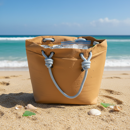 Bolso Cooler Impermeable 16.5Lt Beige Con Cierre