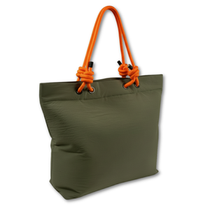 Combo Bolso Cooler Impermeable 16.5Lt Verde Oliva y Banano Rosado