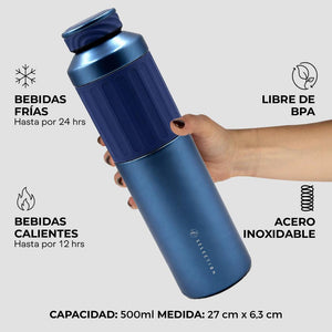 Termo Flask Doble Pared 500ml - Azul