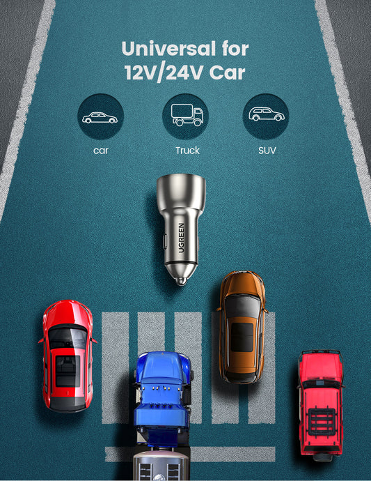 Cargador Para Automovil Ugreen 52.5W Usb-C + Usb-A