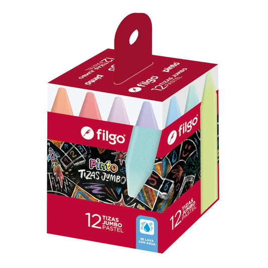 Tizas Jumbo Pinto / Estuche 12 pastel