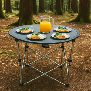 Mesa Plegable Camping Serengeti con Posavasos Gris National Geographic