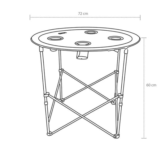 Mesa Plegable Camping Serengeti con Posavasos Gris National Geographic