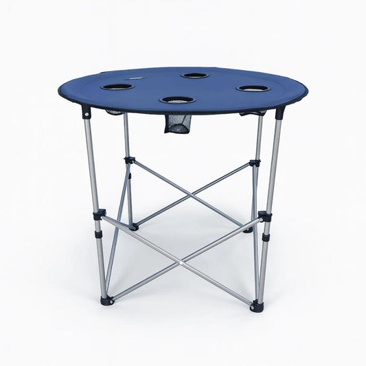 Mesa Plegable Camping Serengeti con Posavasos Azul National Geographic