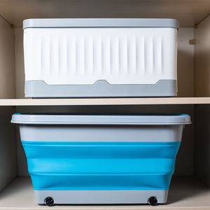 Caja Plástico Plegable 30L Blanco/Gris