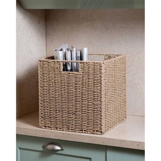 Canasto Deco Plegable Ratán