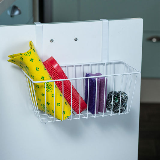 Canasto Organizador Puerta Metal Blanco