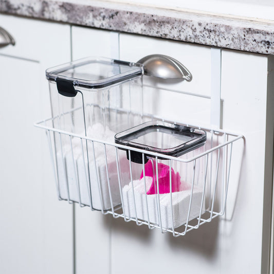 Canasto Organizador Puerta Metal Blanco